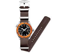 Kai Tian One Piece Calf Strap Watch Strap Leather 24mm Soft Strap Watch Stainless Steel Loop Buckle For Men Women Dark Brown