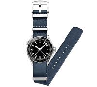 Kai Tian One Piece Calf Strap Watch Strap Leather 24mm Soft Strap Watch Stainless Steel Loop Buckle For Men Women Blue