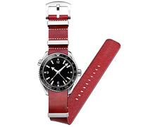 Kai Tian One Piece Calf Strap Watch Strap Leather 24mm Soft Strap Watch Stainless Steel Loop Buckle For Men Women Red