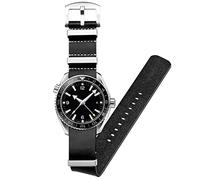 Kai Tian One Piece Calf Strap Watch Strap Leather 24mm Soft Strap Watch Stainless Steel Loop Buckle For Men Women Black