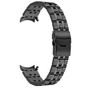 Kai Tian Premium Polished Brushed Two Tone 20mm Stainless Steel Watch Band Black Tapered Curved Ends Band for Men Women
