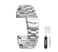 Kai Tian Super Thick&Sturdy Watch Strap 22mm Silver Stainless Steel Watch Bands Classic Style Watch Bracelet with Double Deployment Buckle