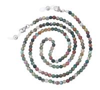 KAI Top Eyeglasses Chain Sunglasses Chain Fashion Natural Stone Beaded Mask Lanyard Chain Face Mask Holder Chain for Women, Indian Agate, One size