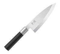 KAI Wasabi Black Deba 15.0 cm blade length - polished 6A/1K6 stainless steel 58 (±1) HRC - black polypropylene handle - Japanese cleaver - Made in Japan