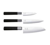 Kai Wasabi Black Stainless Steel 3 Piece Kitchen Knife Set