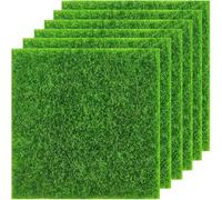 KAIAIWLUO Artificial Grass,6 Pcs Fake Grass Mat Synthetic Grass Realistic Moss Turf Lawn for Animal Pet Dogs Cats Fairy Garden Crafts Miniature Ornament Doll House