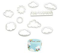 KAIAIWLUO Cloud Cutter, 10 PCS Cloud Shape Fondant Cutter Plastic Cookie Cake Cutter Mold Fondant Decorating Tools for Baking Cake Biscuit Children DIY