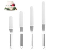KAIAIWLUO Icing Spatula,Straight Spatula Set of 4 Stainless Steel Angled Cake Decorating Offset Cake Angled Offset Spatula Cake Knifen for Smoothing Cakes