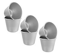 KAIAIWLUO Pudding Moulds,6 PCS Egg Tart Mold Nonstick Panna Cotta Mould Aluminum Baking Cups Mini Cupcake Mould Muffin Tin Dariole Moulds for Making Sweet and Savoury Treats