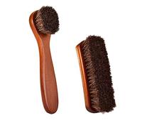 KAIAIWLUO Shoe Brush Set,2 PCS Horsehair Brushes Shoes Polish Brushes High Shine Horse Hair Brush Shoe Cleaning Brushes for Garments Boots Car Seats Bags Sofas
