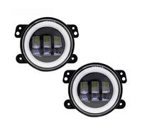 KAIAYGEE 4 Inch 30W LED Fog Light With White Halo Ring DRL Angel Eyes Compatible with Jeep Wrangler JK/Dodge Off-Road