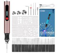 Kaibced Engraving Pen for All Materials, Ultimate Cordless Portable Tool for Artists & DIYers, Portable Rotary Engraver Machine for Jewelry Wood Glass Stone Carving - Engrave 60+ Surfaces (Red Brown)
