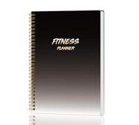 KAICN Workout Journal Fitness Planner for Women&Men，Workout Log Gym book for Tracking， Best Daily Exercise Logbook to Record Your Wellness Goals,A5(8.6"×5.9")-Black Gradient