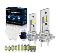 KaiDengZhe H7 LED Headlight Bulb, 2025 Newest 600% Brighter H7 LED Bulb Plug and Play All-in-One Mini 28000LM 120W 6500K Car High/Low Beam Headlight with Turbofan with Interior Festoon Light Kit
