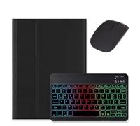 kaidisen Backlit keyboard for Galaxy Tab S9 FE 10.9 inch/Tab S9 11 inch/Tab S8/S7 11" Keyboard Case with Mouse, Detachable Backlight Color Keyboard Case,Black+Black