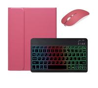 kaidisen Backlit keyboard for iPad Pro 11 inch 4th/3rd/2nd Generation Keyboard Case with Mouse, Detachable Backlight Color Keyboard Case,Dark Pink+Black