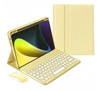 kaidisen Keyboard Case for iPad Air 11 inch M3/M2 (2025/2024), Air 5th/4th Generation 10.9"/iPad Pro 11 inch 4th/3rd/2nd Gen Case with Keyboard and Mouse, Detachable Candy Color Round Key,Yellow