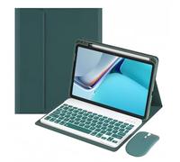 kaidisen Keyboard Case Mouse for iPad A16 11th Gen 2025,iPad 10th Generation 10.9 inch 2022 Detachable Cute Color Keyboard Case with Pencil Holder,Dark Green