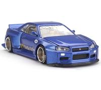 Kaido House Nissan Skyline GT-R (R34) Kaido Works Shinjuku V2 by Mini GT in Blue 158