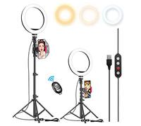 Kaiess 10.2" Selfie Ring Light with 65" Adjustable Tripod Stand & Phone Holder for Live Stream/Makeup, Upgraded Dimmable LED Ringlight for Tiktok/YouTube/Zoom Meeting/Photography