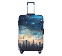 Kaifanee Elastic Travel Luggage Cover Suitcase Protector, City Sea Night Stars Suitcase Baggage Cover Anti-Scratch Fits 18-32 Inch Luggage