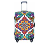 Kaifanee Elastic Travel Luggage Cover Suitcase Protector, Colorful Mandala Retro Classic Chic Tribe Style Suitcase Baggage Cover Anti-Scratch Fits 18-22 Inch Luggage