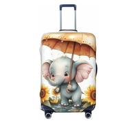 Kaifanee Elastic Travel Luggage Cover Suitcase Protector, Cute Little Elephant Under The Umbrella Suitcase Baggage Cover Anti-Scratch Fits 18-22 Inch Luggage