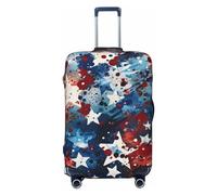 Kaifanee Elastic Travel Luggage Cover Suitcase Protector, Independence Day Doodle Stars Suitcase Baggage Cover Anti-Scratch Fits 27-30 Inch Luggage