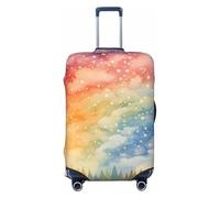 Kaifanee Elastic Travel Luggage Cover Suitcase Protector, Rainbow Stars Trees in The Forest Suitcase Baggage Cover Anti-Scratch Fits 27-30 Inch Luggage