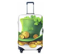 Kaifanee Elastic Travel Luggage Cover Suitcase Protector, St. Patrick's Day Green Shamrock Clover Leaf Hat and Gold Coin Suitcase Baggage Cover Anti-Scratch Fits 23-26 Inch Luggage