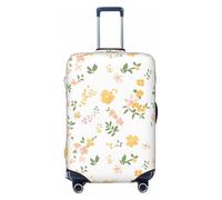 Kaifanee Elastic Travel Luggage Cover Suitcase Protector, Yellow Floral Fragments Suitcase Baggage Cover Anti-Scratch Fits 31-32 Inch Luggage