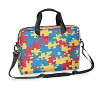 Kaifanee Laptop Bag 16 Inch, Messenger Shoulder Bag for Laptop or Tablet, Autistic Puzzle Business Briefcase Gifts for Men Women