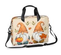 Kaifanee Laptop Bag 16 Inch, Messenger Shoulder Bag for Laptop or Tablet, Fall Gnomes Autumn Maple Leaves Pumpkin Harvest Farmhouse Business Briefcase Gifts for Men Women