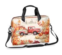 Kaifanee Laptop Bag 16 Inch, Messenger Shoulder Bag for Laptop or Tablet, Harvest Pumpkin Truck Fall Maple Leave Print Business Briefcase Gifts for Men Women