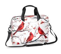 Kaifanee Laptop Bag 16 Inch, Messenger Shoulder Bag for Laptop or Tablet, Red Cardinal Bird In Branches Business Briefcase Gifts for Men Women