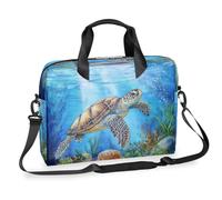 Kaifanee Laptop Bag 16 Inch, Messenger Shoulder Bag for Laptop or Tablet, Sea Turtle Ocean Underwater World Business Briefcase Gifts for Men Women