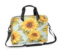 Kaifanee Laptop Bag 16 Inch, Messenger Shoulder Bag for Laptop or Tablet, Summer Sunflower Floal Farmhouse Country Flowers Business Briefcase Gifts for Men Women