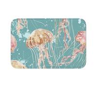 Kaifanee Ultra Soft Non Slip Indoor Door Mat Kitchen Floor Mat, Ocean Jellyfish Creative Sea Marine Theme 15.7" X 23.6" Kitchen Rugs for Entryway Bathroom