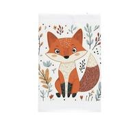 Kaifanee Waffle Weave Kitchen Towels, Cartoon Fox In A Floral Art Print Ultra Absorbent & Quick-Dry Dish Cloths Tea Towels for Dishes, Hands & Cleaning