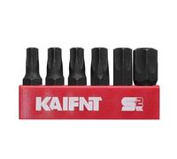KAIFNT K504-028 S2 Steel Impact Driver Star Bit Set, T30 - T55 Torx Bits with 5/16" Drive, 6-Piece