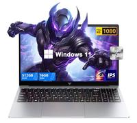 KAIGERR Laptop, Laptop Computer with Intel N97 Processor(Up to 3.6GHz), 16GB DDR4 512GB SSD Windows 11 Laptop for Home Business and Student, 1080P, USB3.2,Long Battery Life
