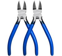 KAIHAOWIN 6 inch Side Cutters, 2 Pack Wire Snips, Flush Cutters for Crafting, Jewelry Making, Blue with Black Handle