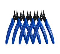 KAIHAOWIN Micro Wire Cutting Tool with Spring, 5 Pack, 5 Inch, 170 Bulk Pack Precision Mini Flush Nippers, Shear Tools, Small Side Cutters for Electronics Crafts Jewelry, Blue (KH007)