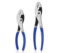 KAIHAOWIN Slip-Joint Pliers 8"& 10" Set of 2, Large Pliers Cr-V Heavy Duty Serrated Jaw with Rubber Grip Handle Plier Tool