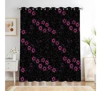 KaiHeBeding Hexagram texture Blackout Curtains for Bedroom - Black-pink trend Living Room Curtains 66x72 Eyelet - Soft Thermal Insulated Patterned Drapes for Windows - 2 Panels