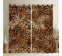 KaiHeBeding Leopard Print Blackout Curtains for Bedroom - Modern & Stylish Living Room Curtains 46x72 Eyelet - Soft Thermal Insulated Patterned Drapes for Windows - 2 Panels