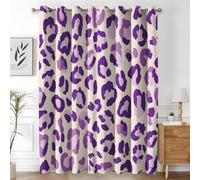 KaiHeBeding Purple Leopard Print Blackout Curtains for Bedroom - Abstract Art Living Room Curtains 46x54 Eyelet - Soft Thermal Insulated Patterned Drapes for Windows - 2 Panels