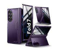 Kaiiecal for Samsung Galaxy Z-Fold-7 Case: Military Shockproof Rugged Hinge [Dual-Stand] Privacy Screen Protector [Anti Spy] [Anti-Scratch] Silicone Women Men Cover for ZFold 7 5G 2025 (Purple)