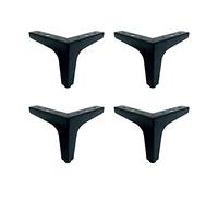 KAIISSA 4 inch / 10cm Furniture Legs Sofa Legs, Set of 4 Modern Metal Triangle Cabinet Legs DIY Replacement Furniture Feet for Cabinet Cupboard Sofa Couch Chair Table, Black Corner Feet