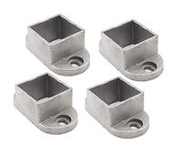 KAIISSA Heavy Duty Wood Post Base Cover Skirt Flange Cast Aluminum Fence Post Base Support Post Deck Bracket Cover Support Trim Anchor for Porch Railing Deck Handrail (4-Pack) Silver